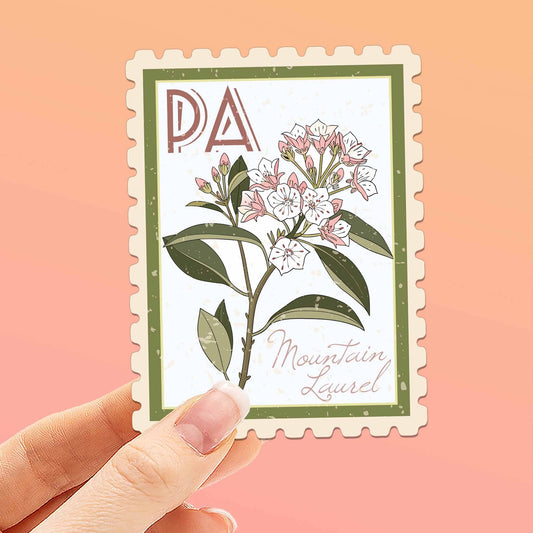 Pennsylvania State Flower Mountain Laurel Sticker - PA Stamp