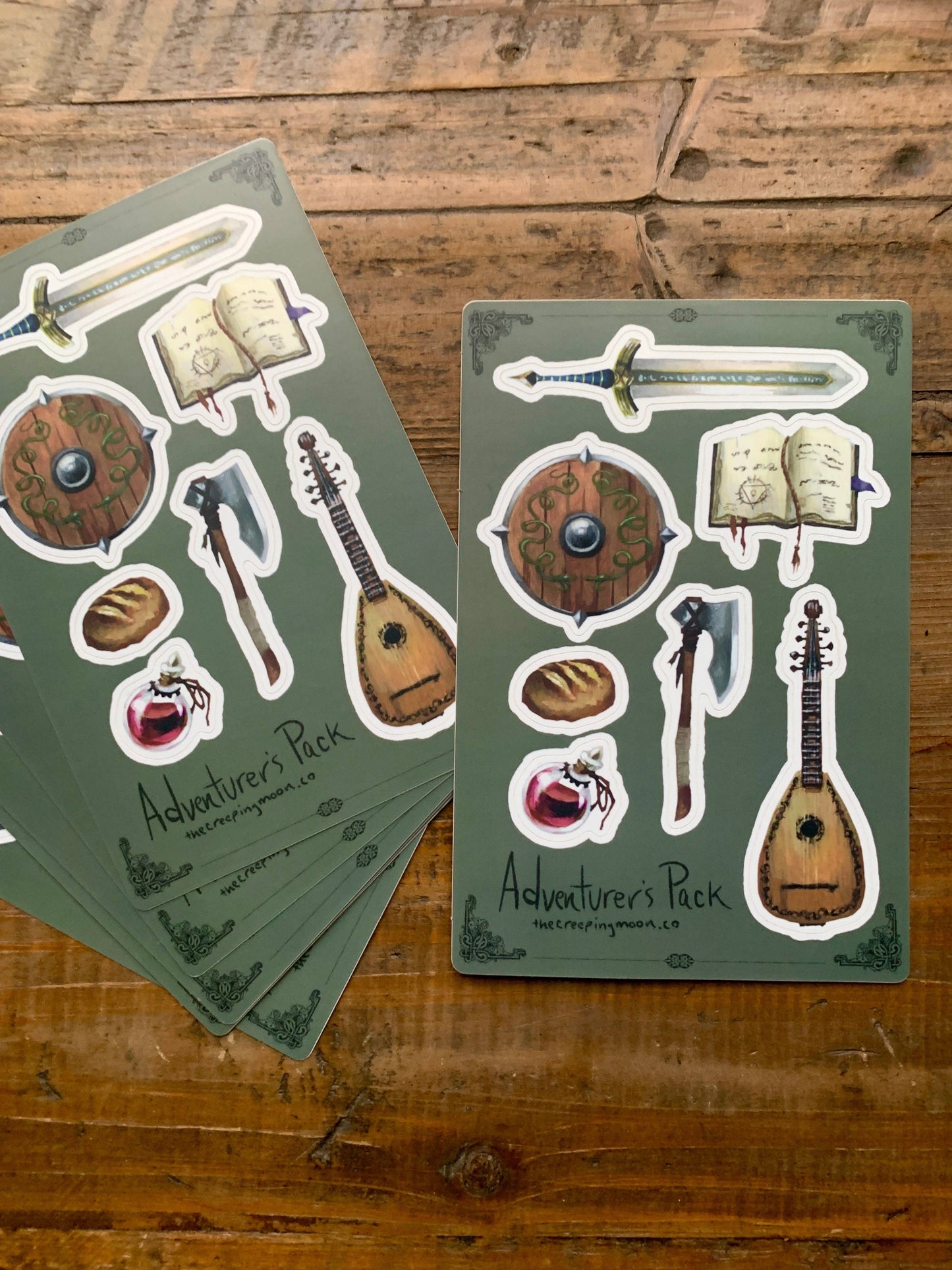Adventurer's pack vinyl sticker sheet