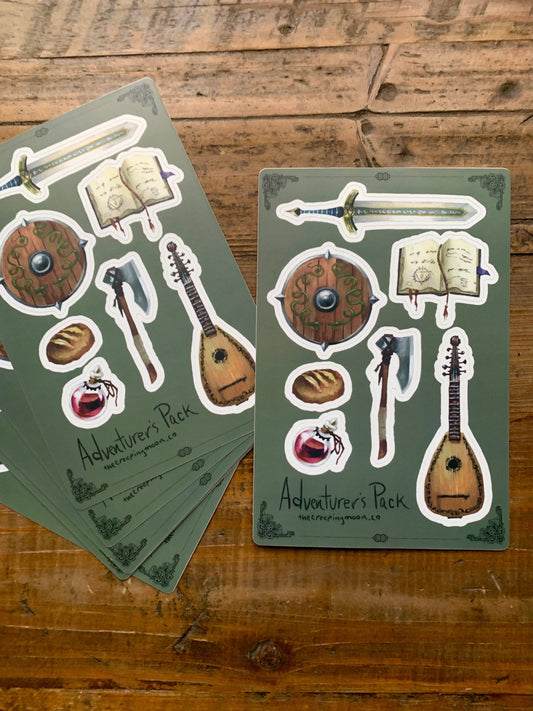 Adventurer's pack vinyl sticker sheet
