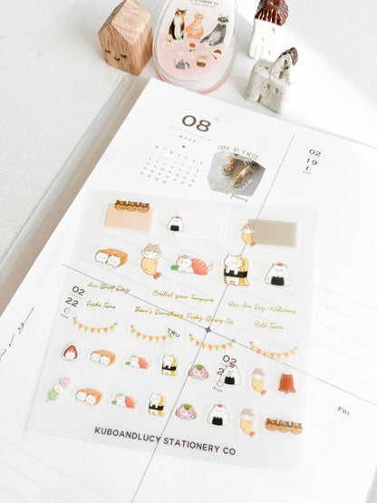Cute Cats & Dog Clear Sticker Sheet
