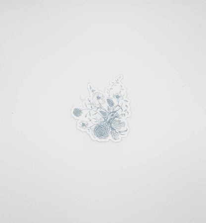 Dusty Blue Floral Sticker – 3”