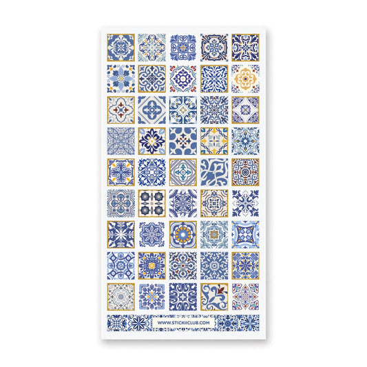 Azure Whimsy Tiles Sticker Sheet