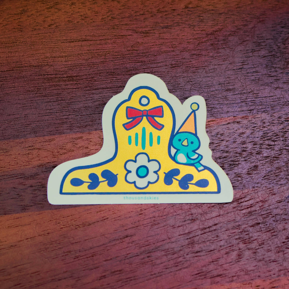 Vinyl Sticker (Holographic) Blue Bird Brass Clip