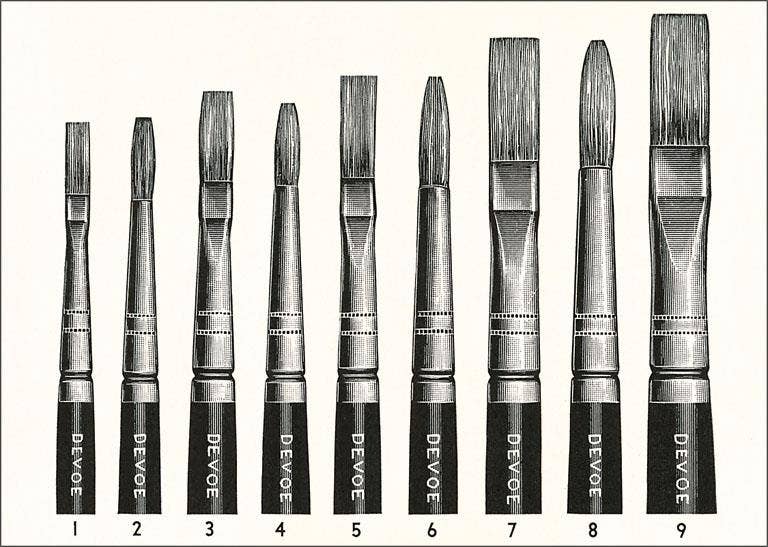 Postcard AT-253 Variety of Paint Brushes