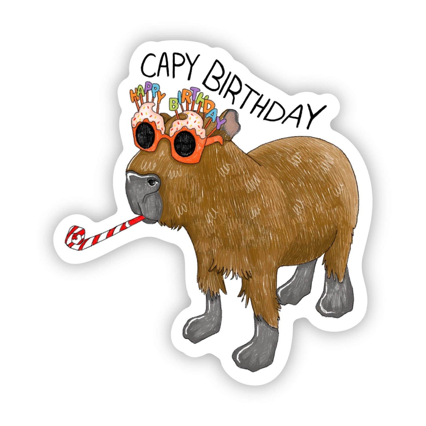 "Capy Birthday" Capybara sticker