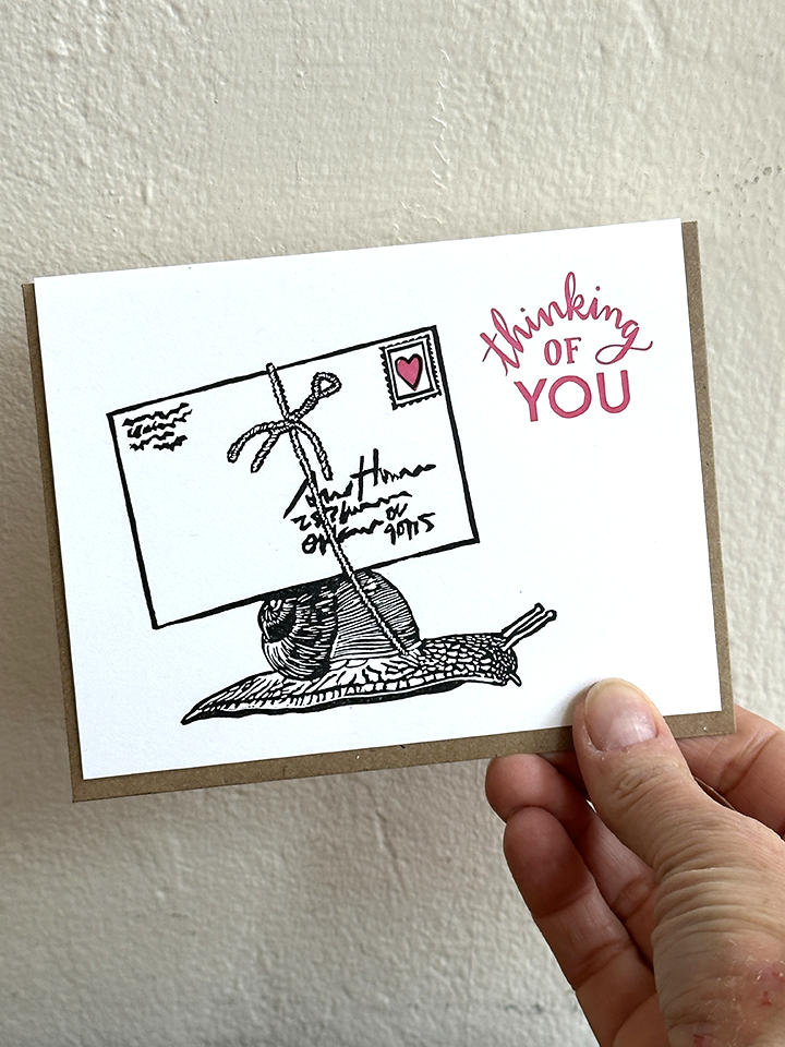 Snail Mail-Thinking of You LETTERPRESS CARD