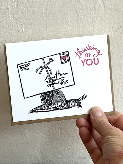 Snail Mail-Thinking of You LETTERPRESS CARD