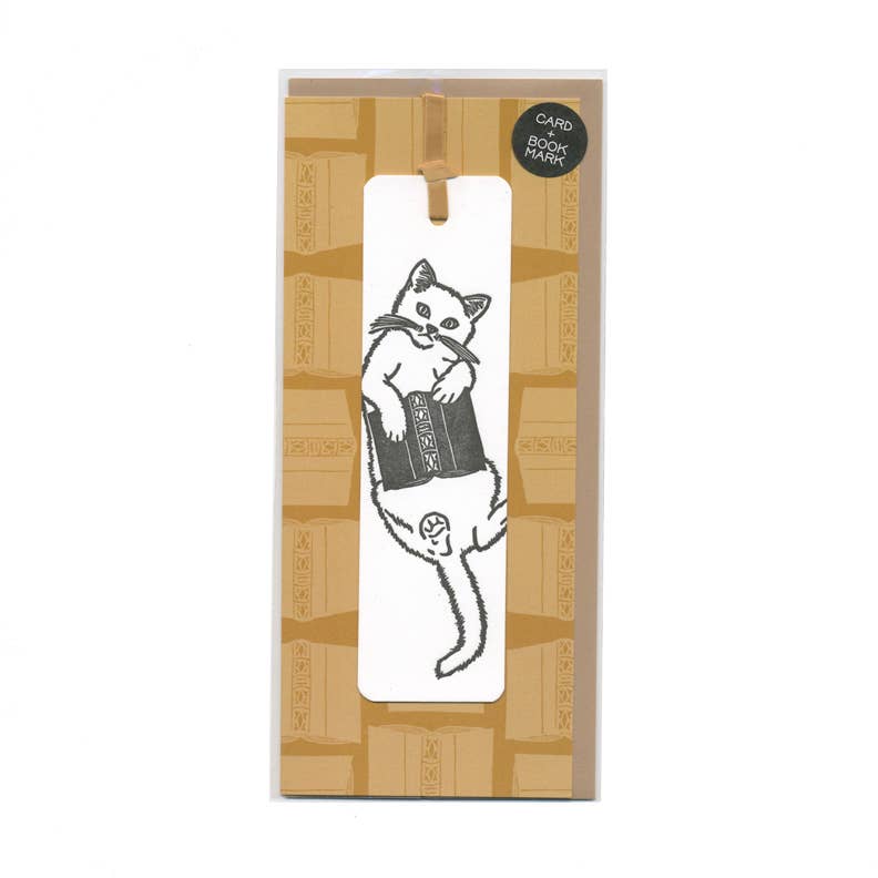 Bookmark Card - CAT with BOOK