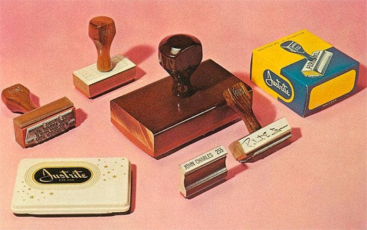 Postcard AC-374 Office Stamps and Ink Pad