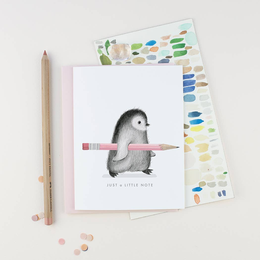 “Fuzzy Penguin Note” 6pk Cards