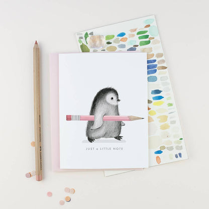 “Fuzzy Penguin Note” 6pk Cards
