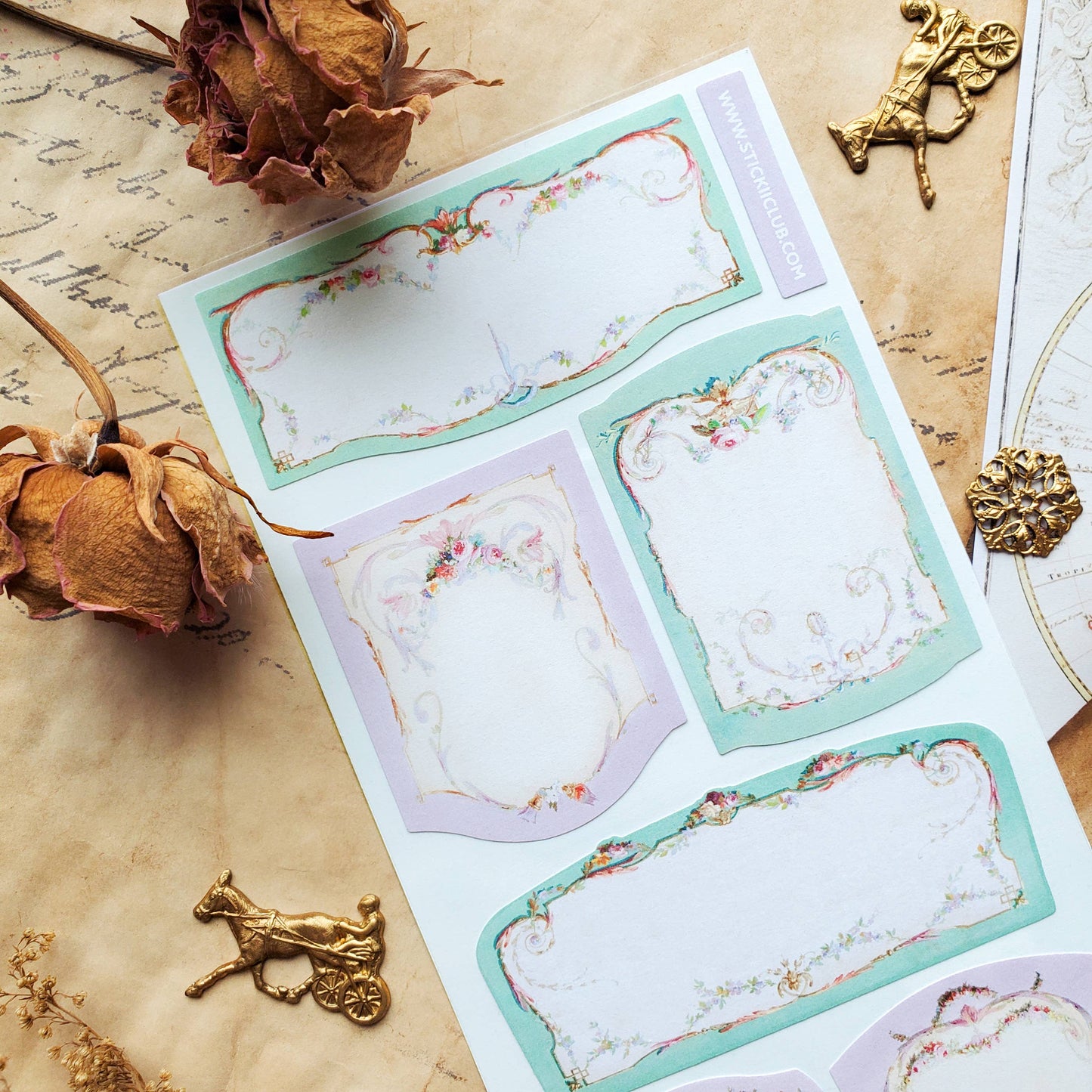 Pastel Floral Labels Sticker Sheet