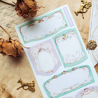 Pastel Floral Labels Sticker Sheet