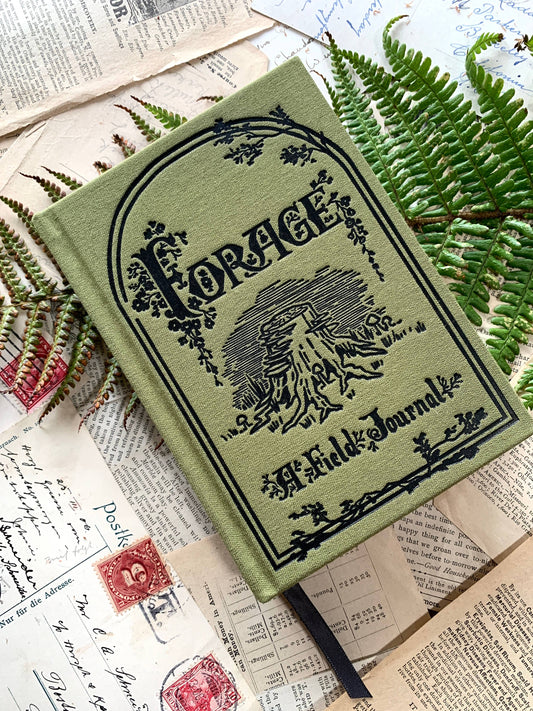 GREEN Foraging A6 field journal, 120gsm white paper