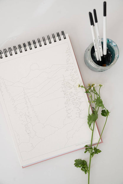 National Parks Watercoloring Book-Outlines w/Video Tutorials