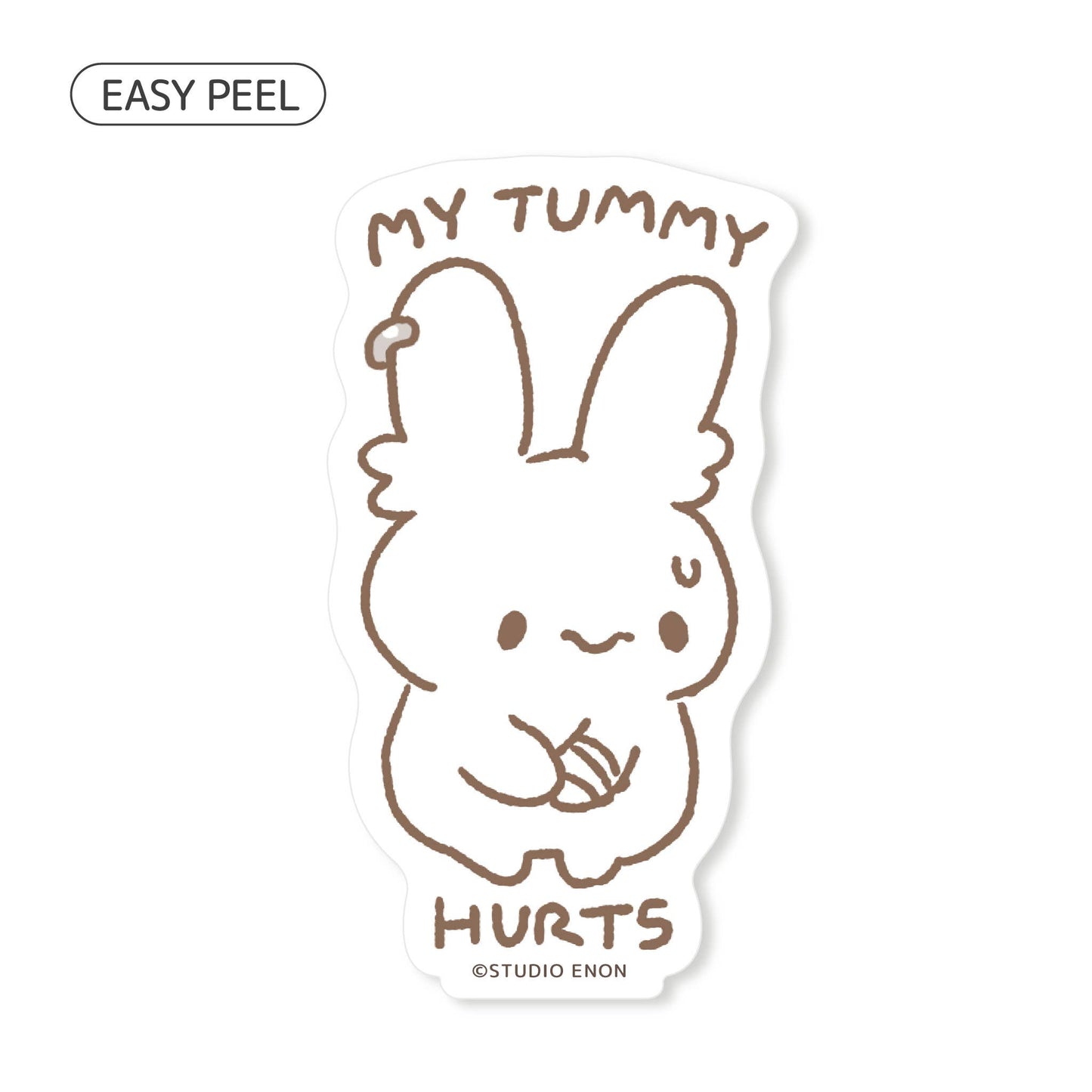 Marshbun Bunny Tummy Hurts Sticker