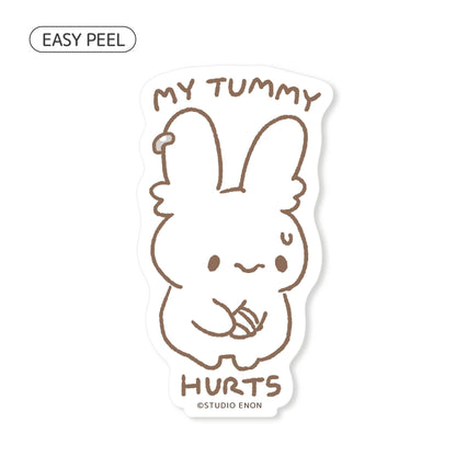 Marshbun Bunny Tummy Hurts Sticker