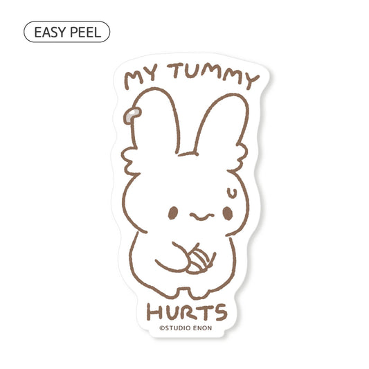 Marshbun Bunny Tummy Hurts Sticker