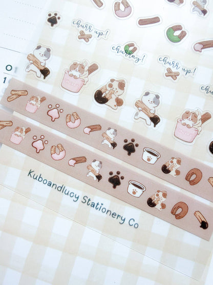 Kuboandlucy Stationery Co | Churro Dog Clear Sticker Sheet