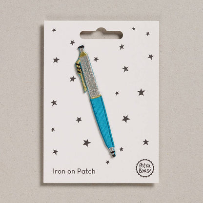 Iron on Patch - Ballpoint Pen Teal