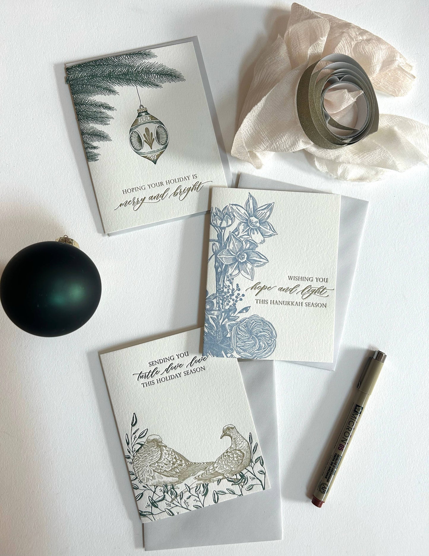Turtle Dove Love Letterpress Greeting Card