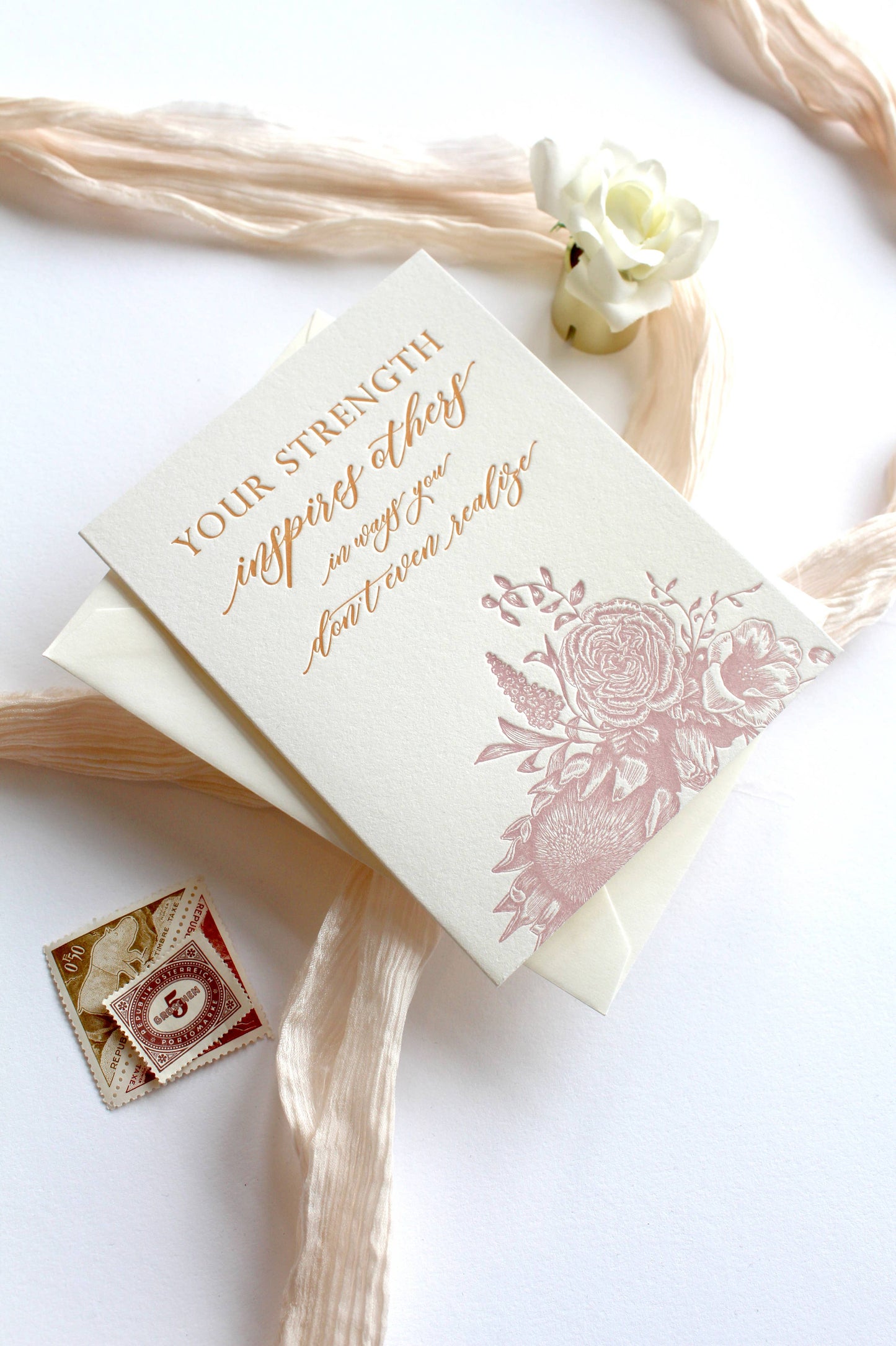 Your Strength Inspires Others Letterpress Greeting Card