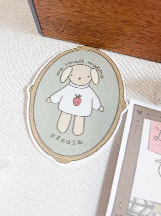 Kuboandlucy x Dana Ate Oatmeal | Dog Matcha Latte Vinyl Sticker