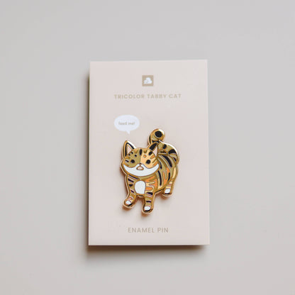 Enamel Pin - Tricolor Tabby Cat