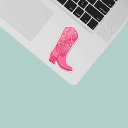 Pink Cowboy Boots Cowgirl Sticker for Hydroflask