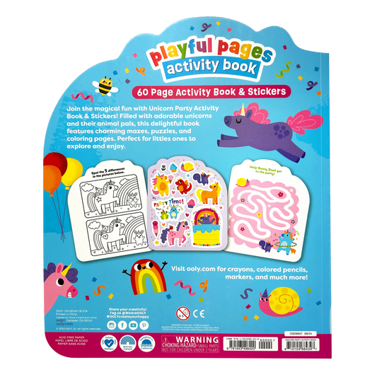 Playful Pages: Activity Book - Unicorn Party! (60 Pages)