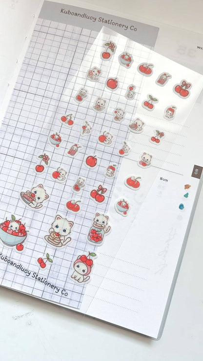 Kuboandlucy Stationery Co | Cherries Clear Sticker Sheet