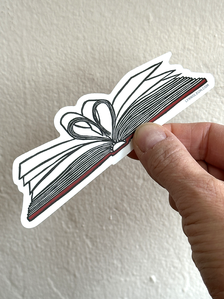 Book heart STICKER