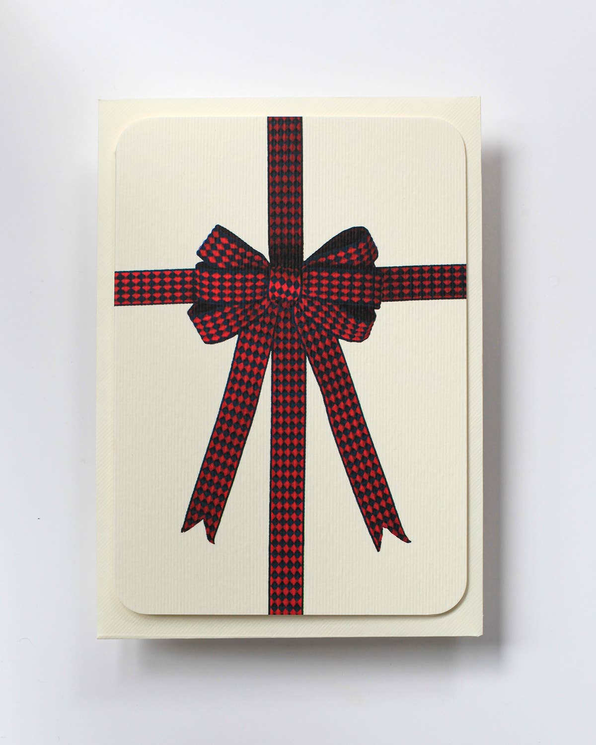 Red & Blue Diamond Bow Greeting Card | Birthday Card