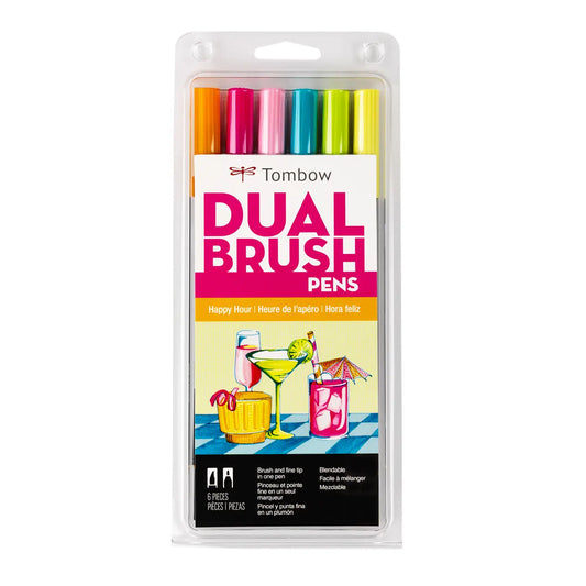 Dual Brush Pen 6-Pack Set (Happy Hour)