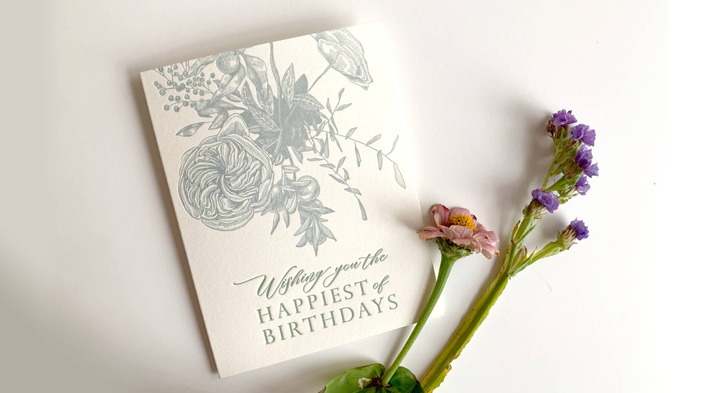 Wishing You the Happiest of Birthdays Letterpress Card
