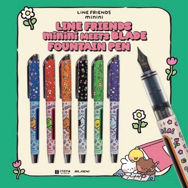 LINE FRIENDS minini meets Blade fountain pen set