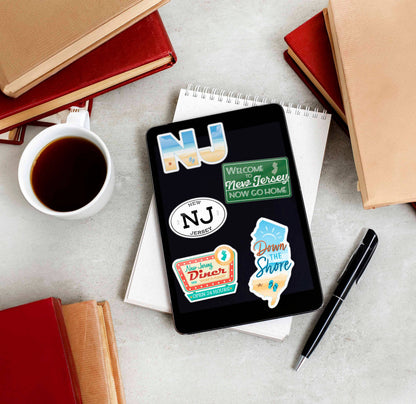 New Jersey Shore Sticker Sheet- Set of 7 NJ Decals