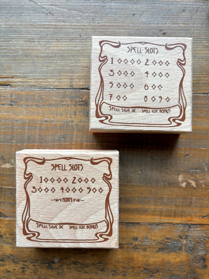 Spell slot rubber stamp for DnD