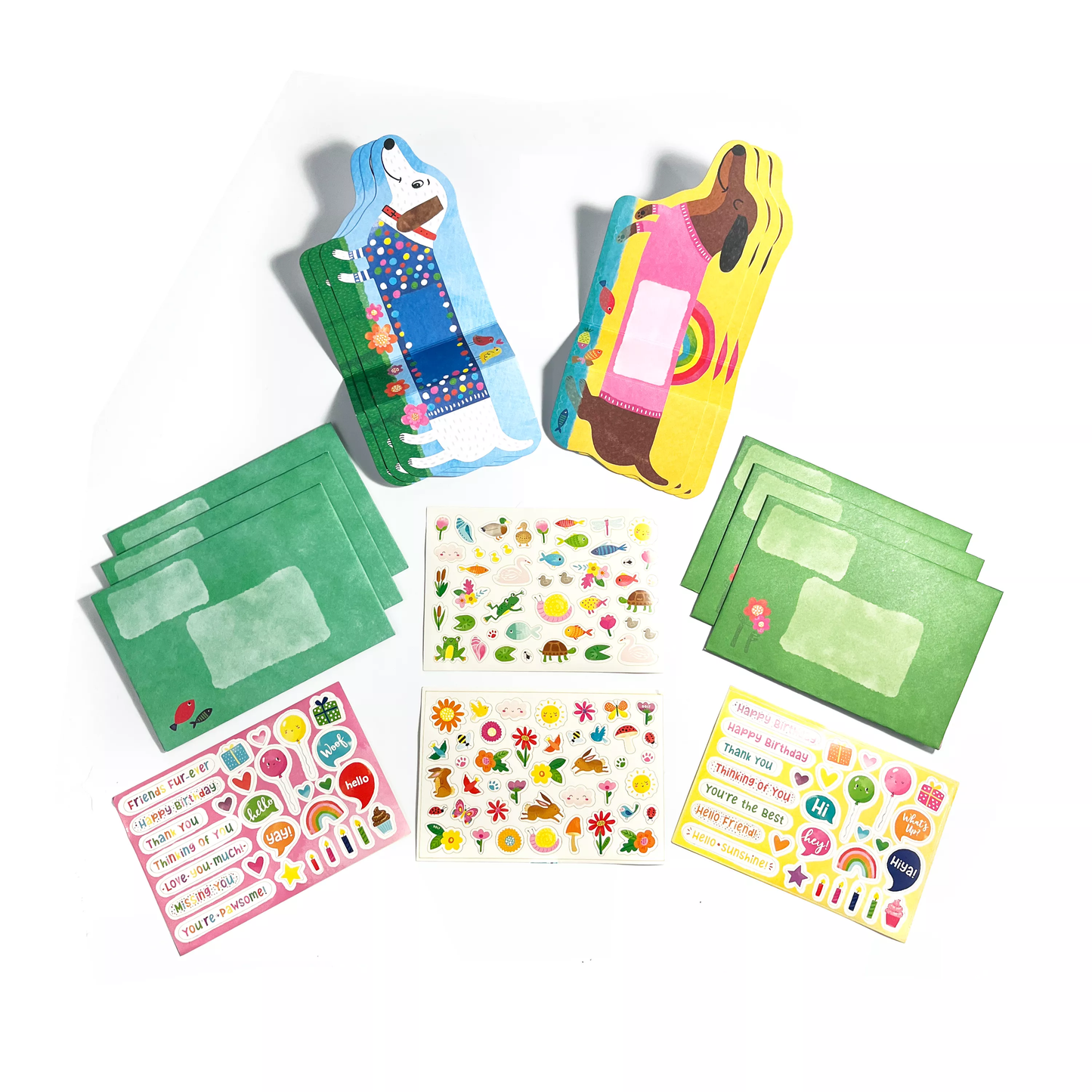 Tiny Tadas! Note Cards & Sticker Set (Playful Pup)