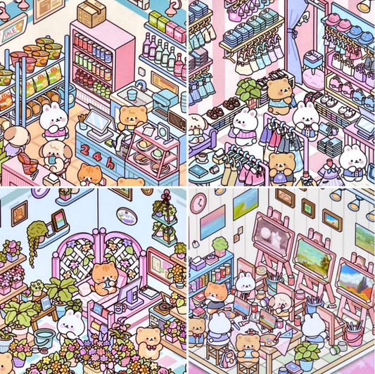 3D Diorama Stores Stickers