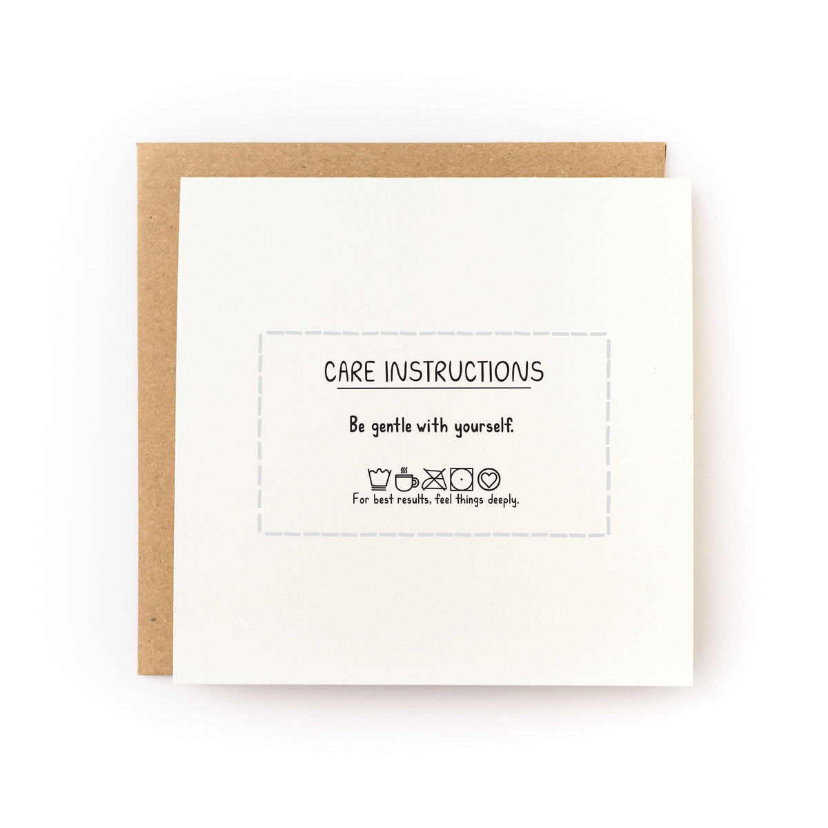 Care Instructions Encouragement Card - Letterpress Printed