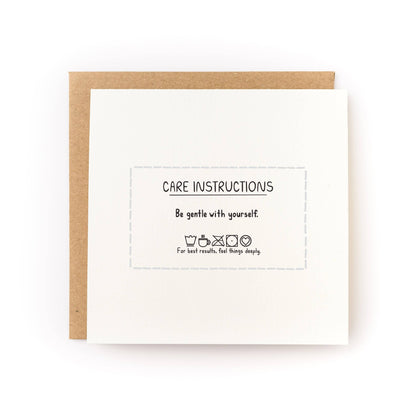 Care Instructions Encouragement Card - Letterpress Printed