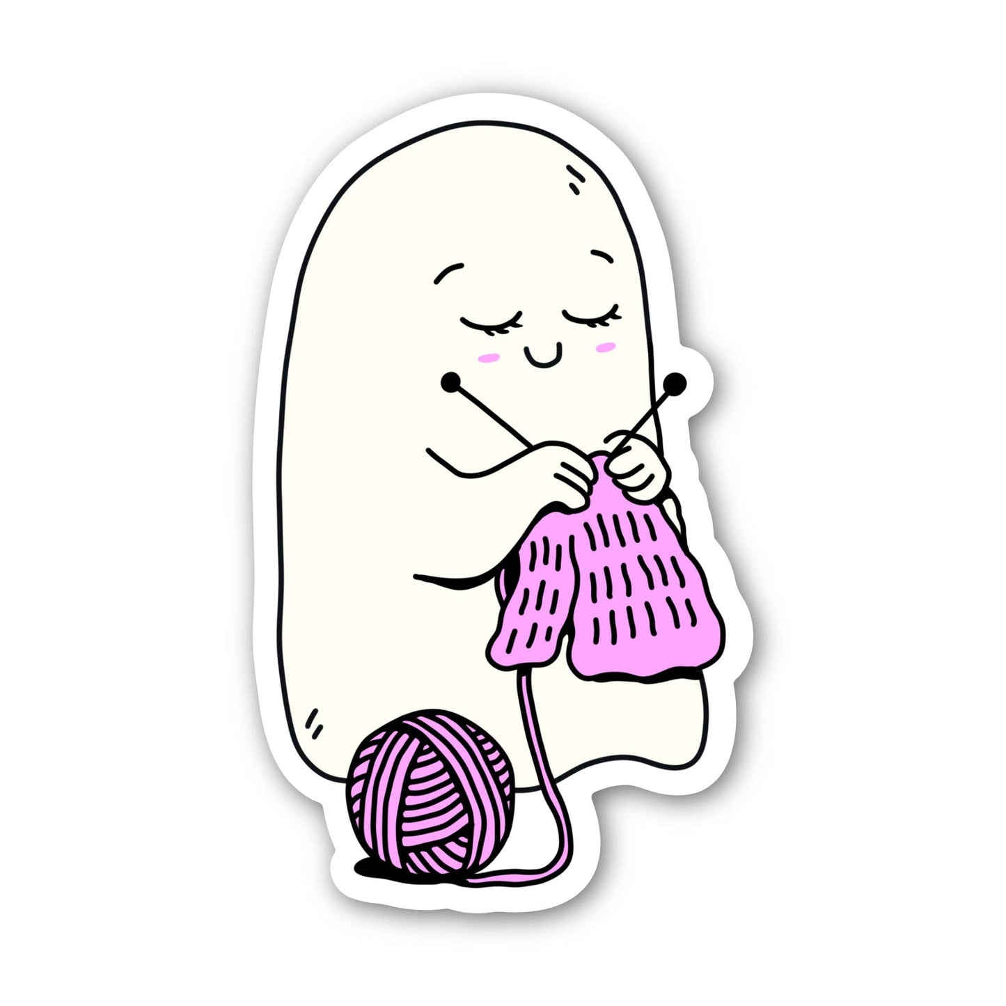 Ghost Knitting Sticker