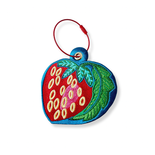Strawberry bag charm keychain
