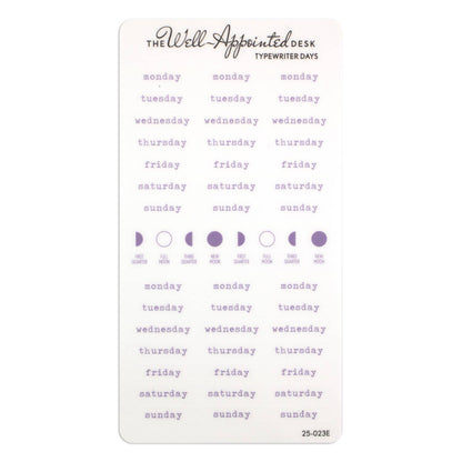 Typewriter Days Weekly Sticker Sheet (25-023)