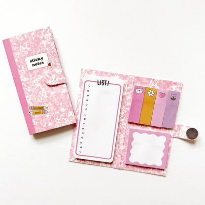 Sticky Note Keeper - Pink Compy Book