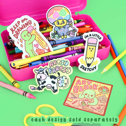 Keep On Drawing Artist Art Illustration Vinyl Sticker