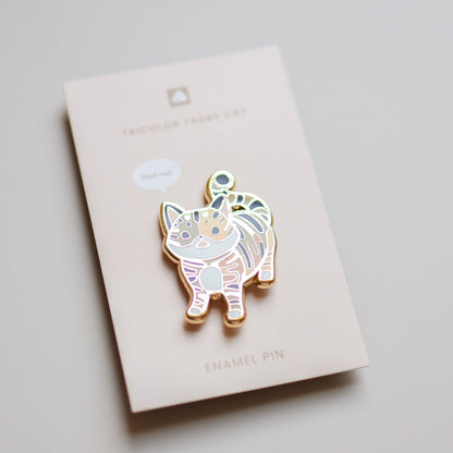 Enamel Pin - Tricolor Tabby Cat