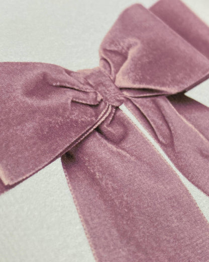 Baby Pink Velvet Bow Greeting Card | Birthday Card