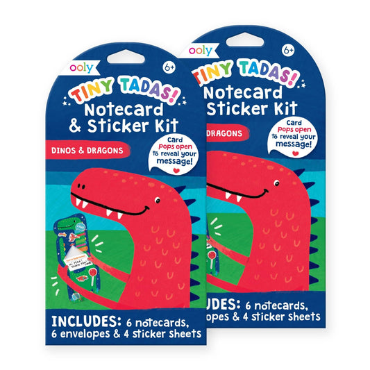 Tiny Tadas! Note Cards & Sticker Set (Dinos & Dragon)
